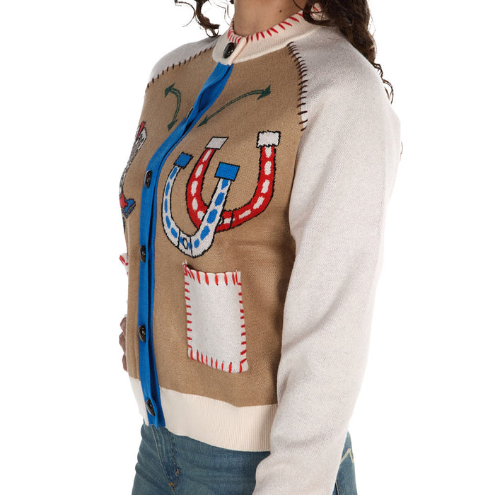 Thml Clothing Women's Cream Western Design Button Cardigan