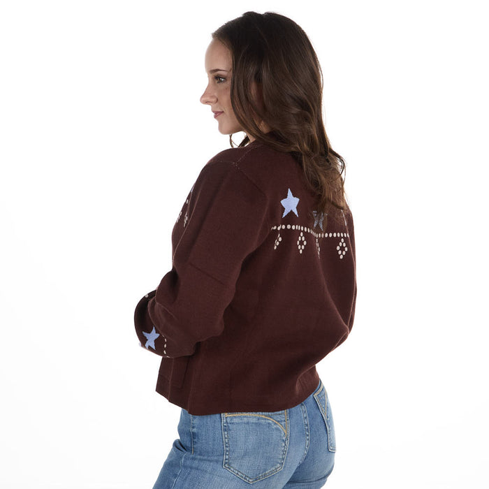 Thml Clothing Women's Brown Long Sleeve Star Detail Top