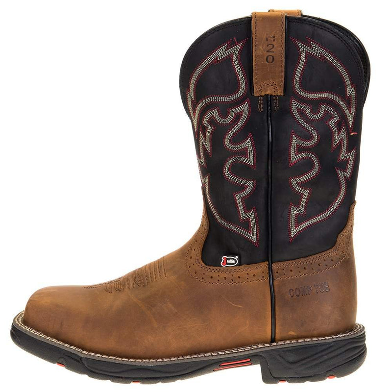 Justin Boot Company Men's Stampede Rush Tan 11in. Black Maldova H2O Comp Toe Work Boot