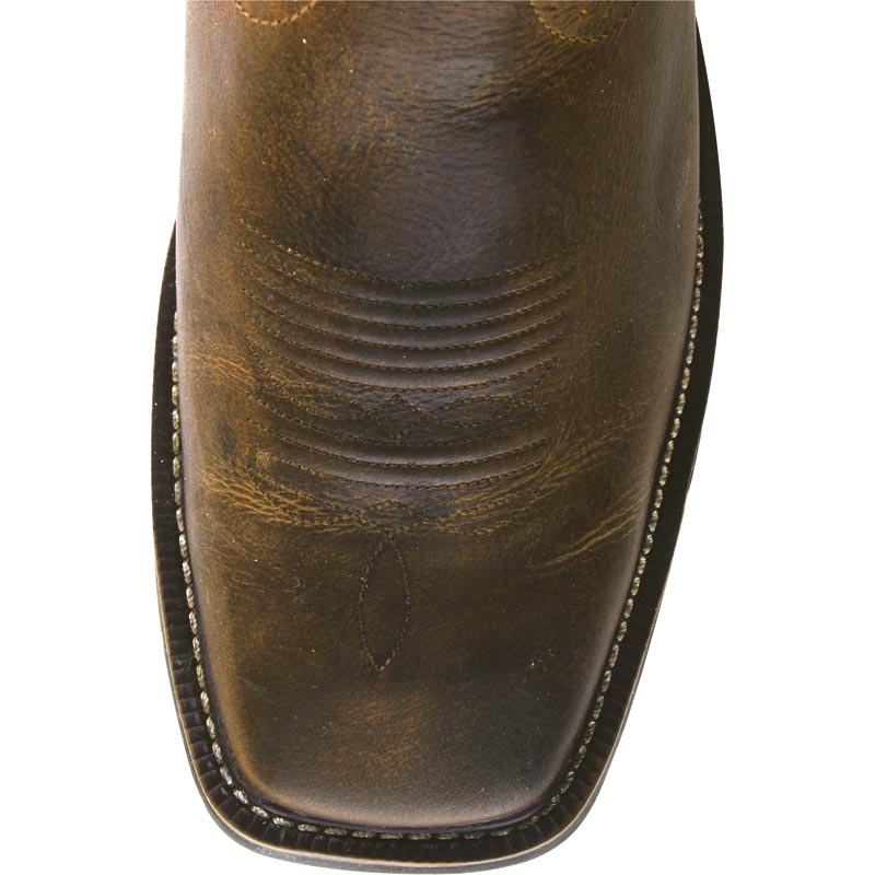 今期新作 10%off★Squaretoe Leather Sabot Justin Boot Company Mens Stampede Rugged Tan Cowhide Work Boots