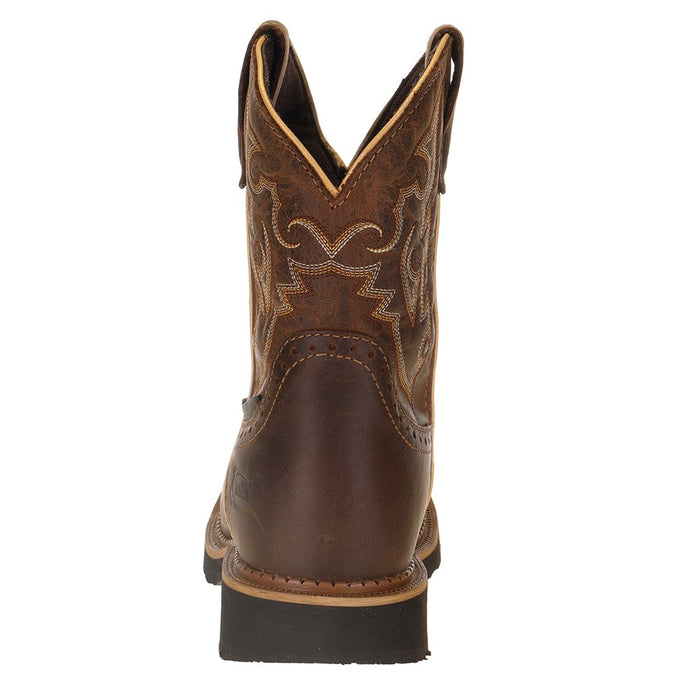 Justin Boot Company Womens Jalena Maple Tan 8in Maple Tan Top Water Proof Comp Toe Work Boot