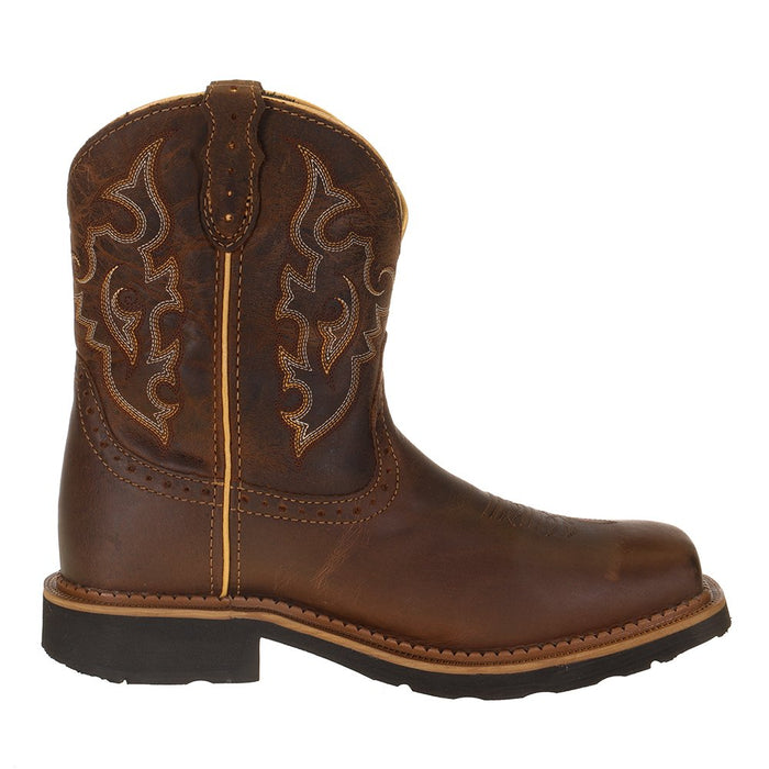 Justin Boot Company Womens Jalena Maple Tan 8in Maple Tan Top Water Proof Comp Toe Work Boot