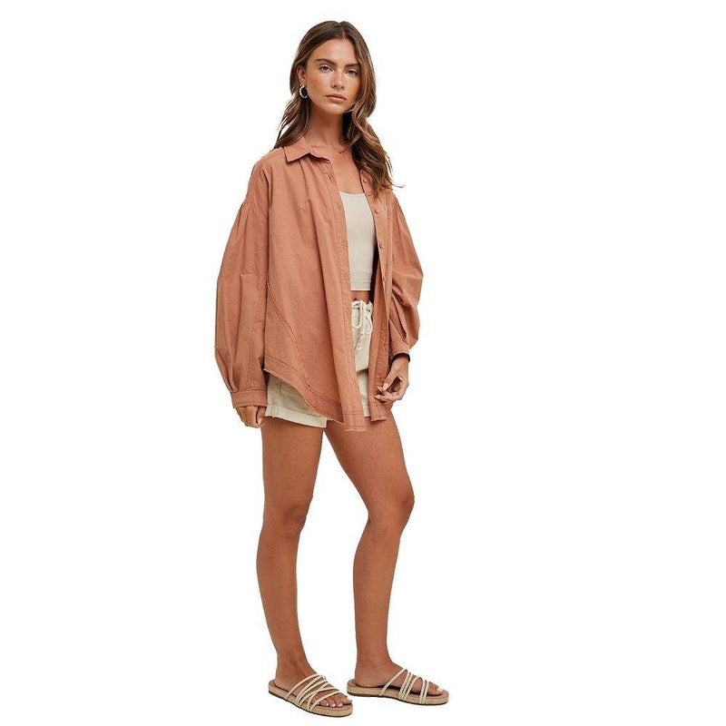 Wishlist Women's Hazelnut Balloon Sleeve Shirt