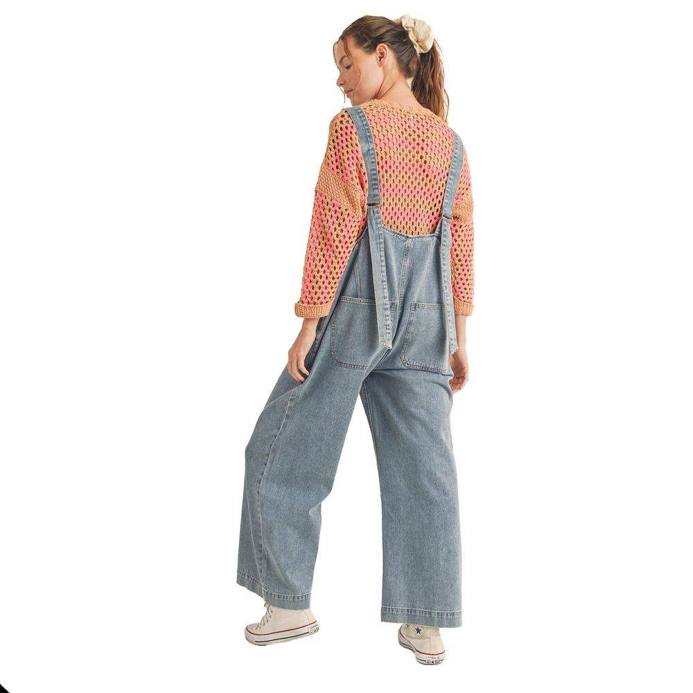 Wishlist Women's Denim Open Back Overalls