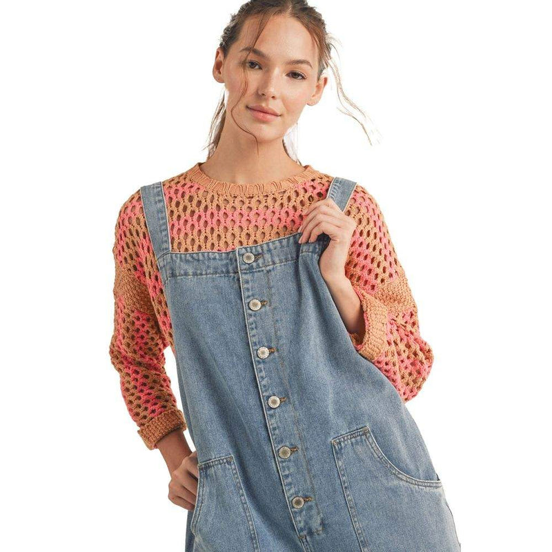 Wishlist Women's Denim Open Back Overalls