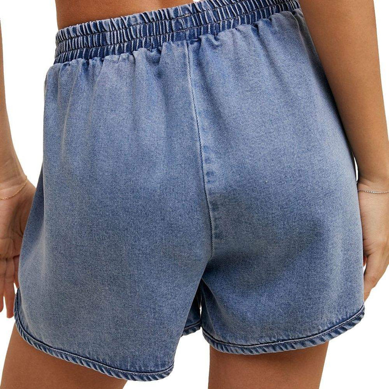Wishlist Women's Washed Denim Elastic Waist Shorts