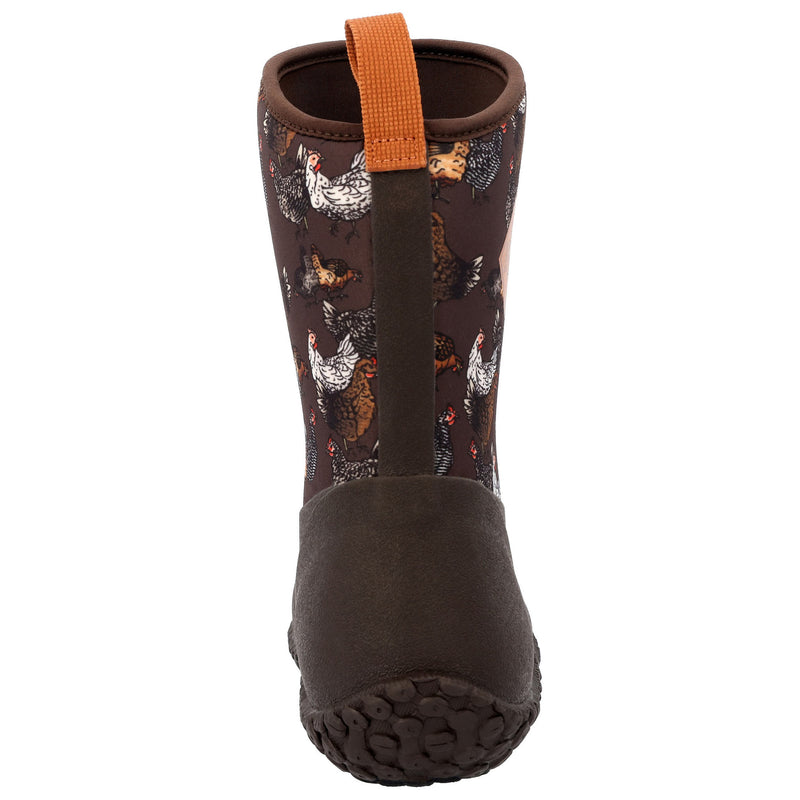 Muck Women`s ter II Mid Chicken Print Brown Rubber Boot
