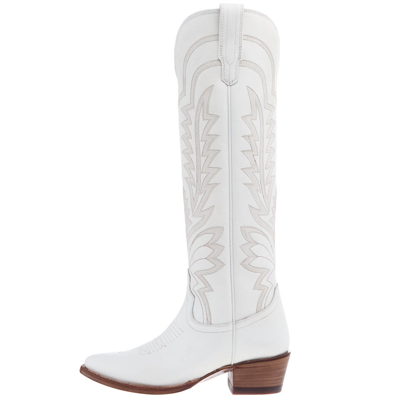 Tecovas Women`s Abby Cowhide Snow Vamp 17In Cowhide Snow Top Boot