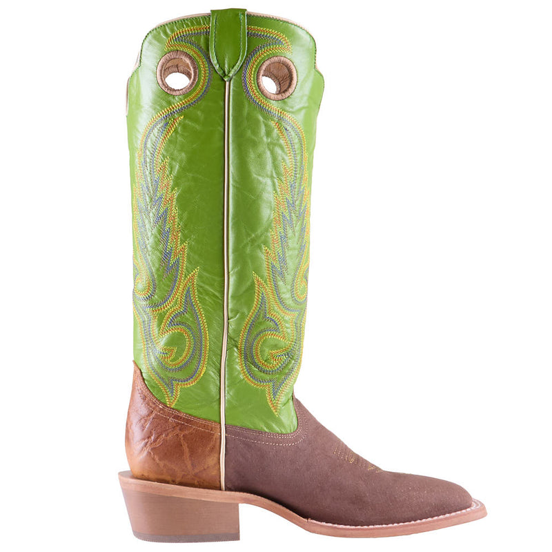 Rw Ranch Men's Buckaroo Dark Café Boar Vamp 16in Line Green Goat Top Boot