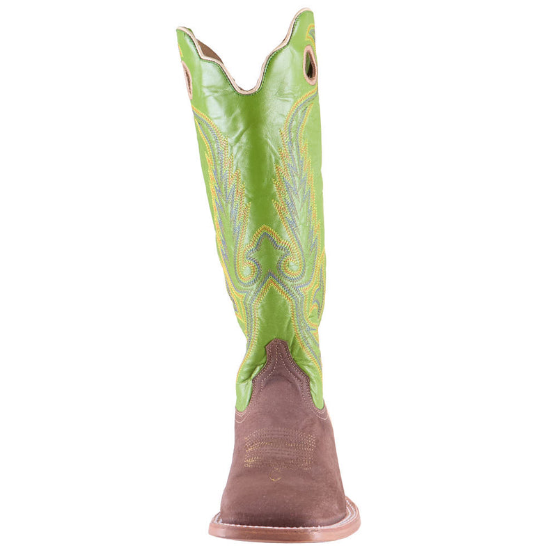 Rw Ranch Men's Buckaroo Dark Café Boar Vamp 16in Line Green Goat Top Boot
