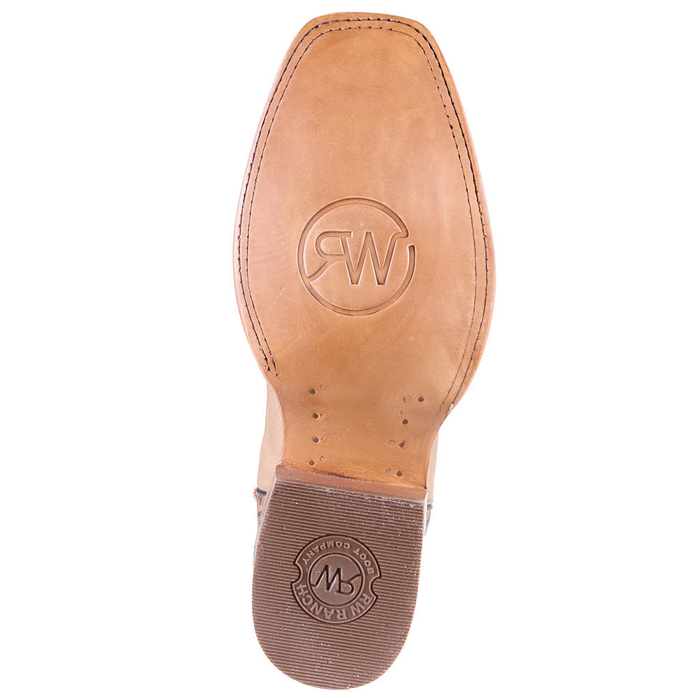 Rw Ranch Men's Buckaroo Sand Cowhide Vamp 16in Burgundy Cowhide