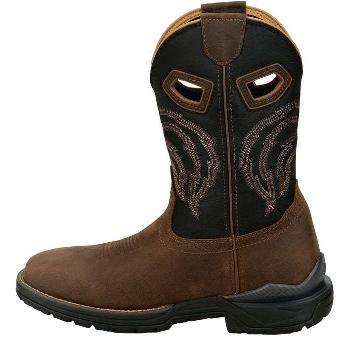 Justin Boot Company Men's Slickline 11In H20 Brown Nano Comp Square Toe Work Boot