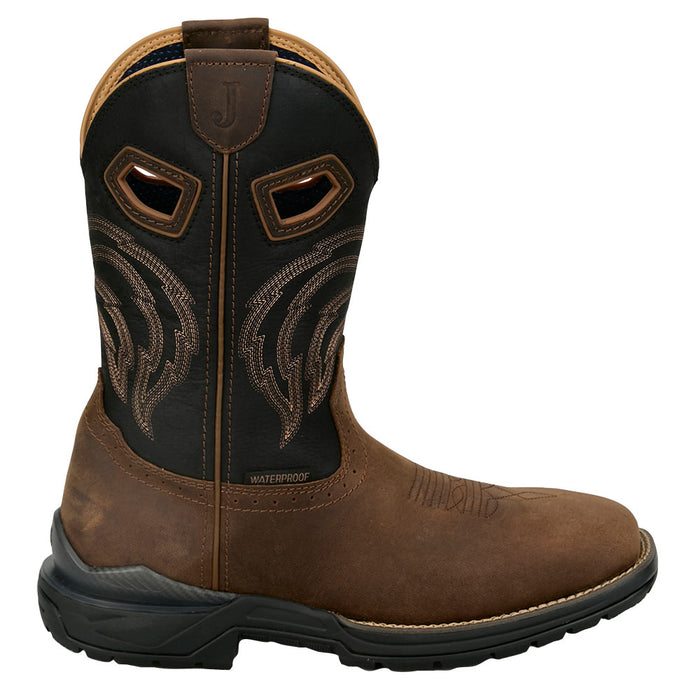 Justin Boot Company Men's Slickline 11In H20 Brown Nano Comp Square Toe Work Boot