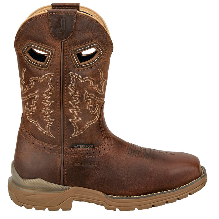 Justin Boot Company Men's Oil Patch 11In Waterproof Brown Nano Square Toe Work Boot