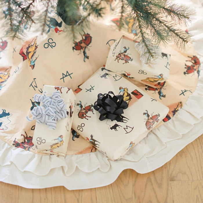 The Front Porch Label Vintage Cowboy Wrapping Paper
