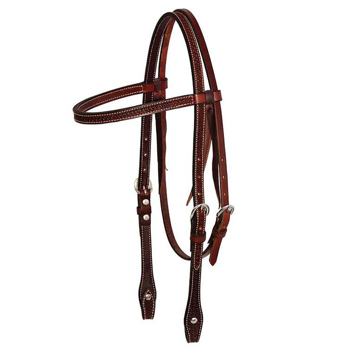 Cowboy Tack 5/8in Roughout Leather Spider Stamp Browband Headstall