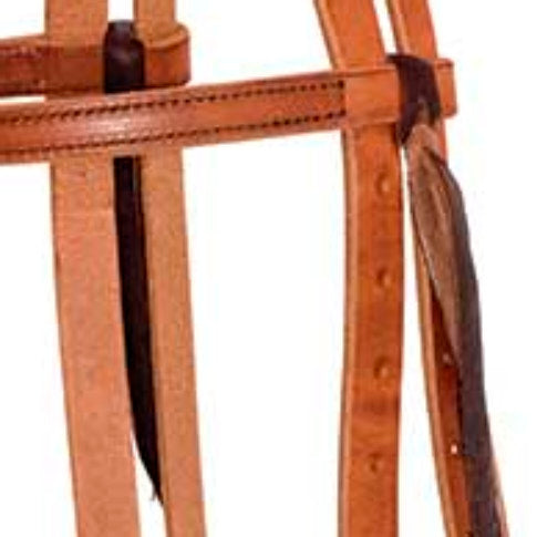 Cowboy Tack 3/4in Roughout Leather Cowboy Knot Browband Headstall
