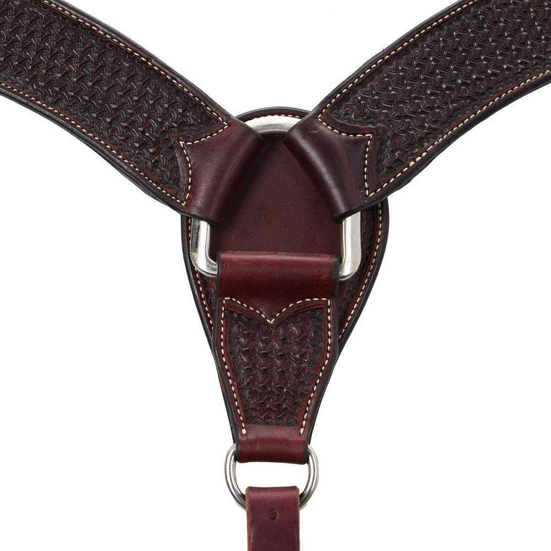 Cowboy Tack 2in Rosewood Leather Spider Stamp Breast Collar