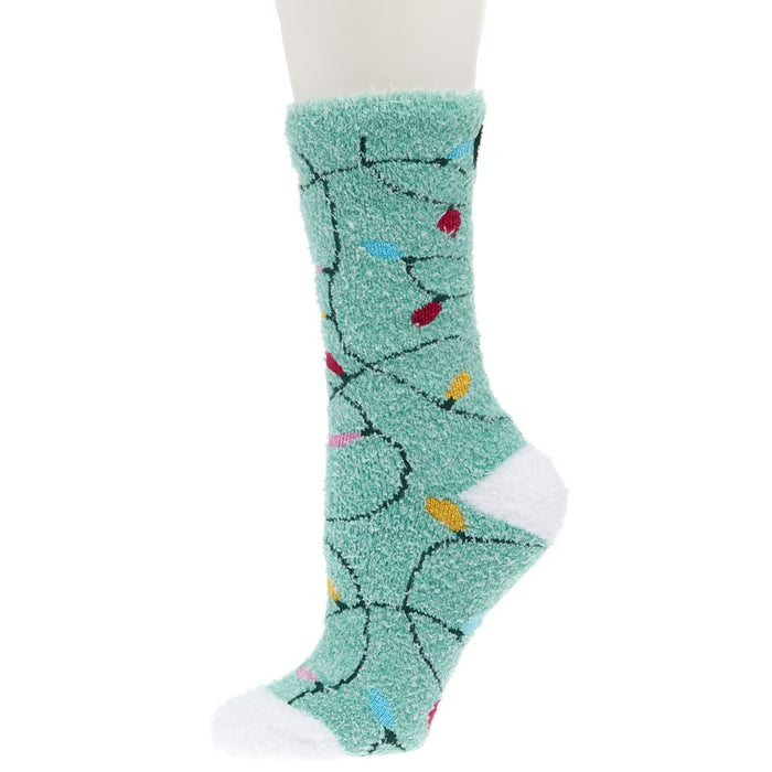 Crescent Sock Comapny Holiday Lights Cozy Crew Socks