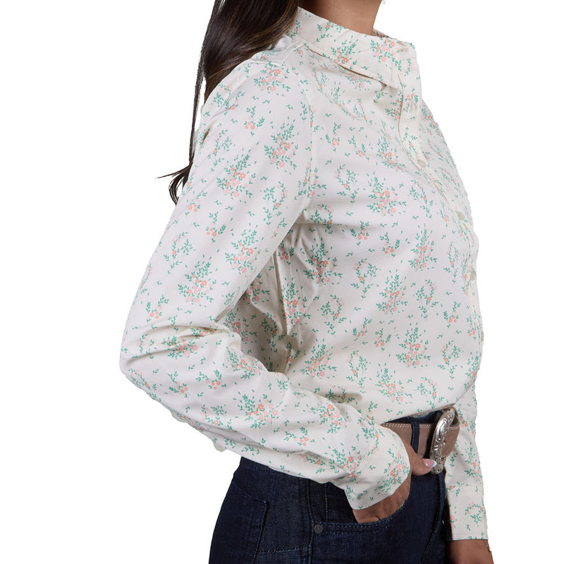 Brandcowboy Women's Cream Floral Long Sleeve Shirt