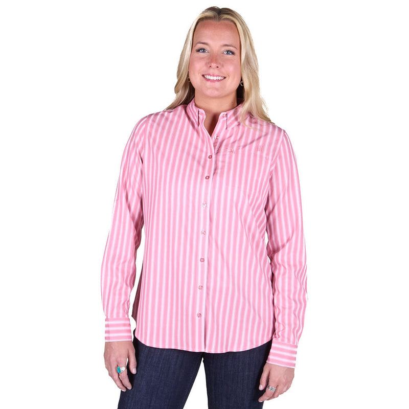 Sand Hill Ranch Women's Rose & Mauve Striped Long Sleeve Shirt