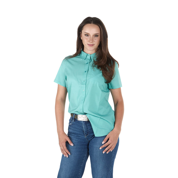 Sand Hill Ranch Women's Nautical Blue Short Sleeve Shirt