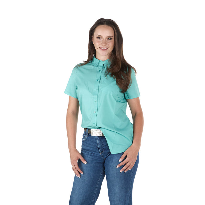 Sand Hill Ranch Women's Nautical Blue Short Sleeve Shirt