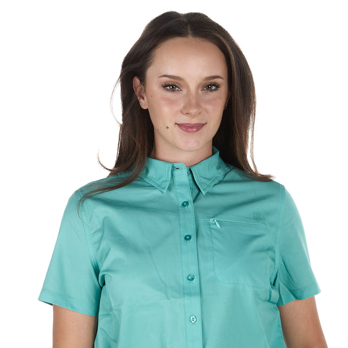 Sand Hill Ranch Women's Nautical Blue Short Sleeve Shirt