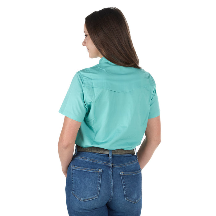 Sand Hill Ranch Women's Nautical Blue Short Sleeve Shirt