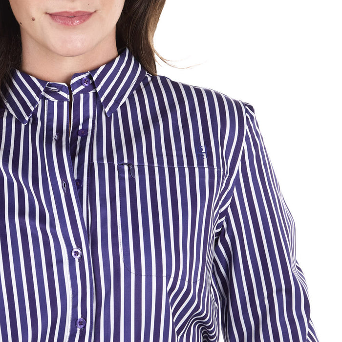 Sand Hill Ranch Women's Purple Striped Long Sleeve Shirt