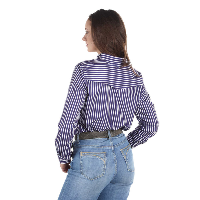 Sand Hill Ranch Women's Purple Striped Long Sleeve Shirt
