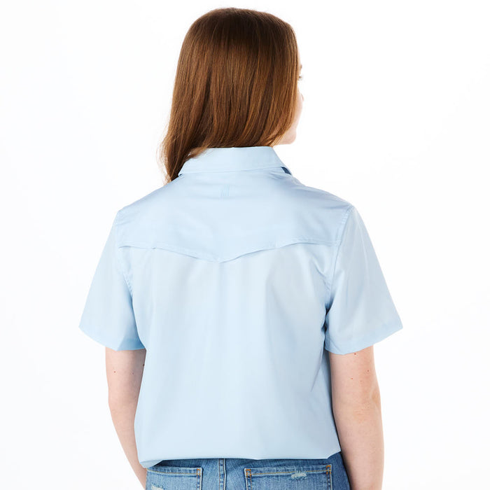 Sand Hill Ranch Women's Icy Blue Short Sleeve Button Shirt