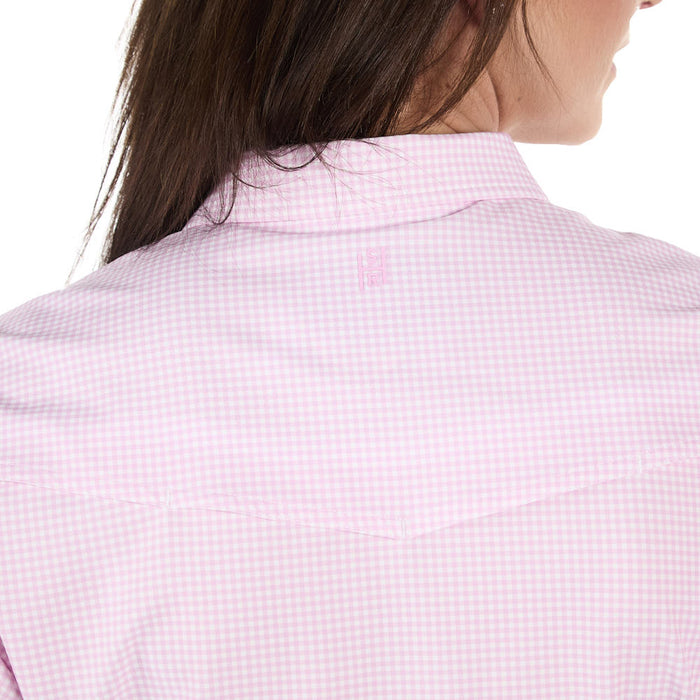 Sand Hill Ranch Women's Pink Gingham Short Sleeve Button Shirt