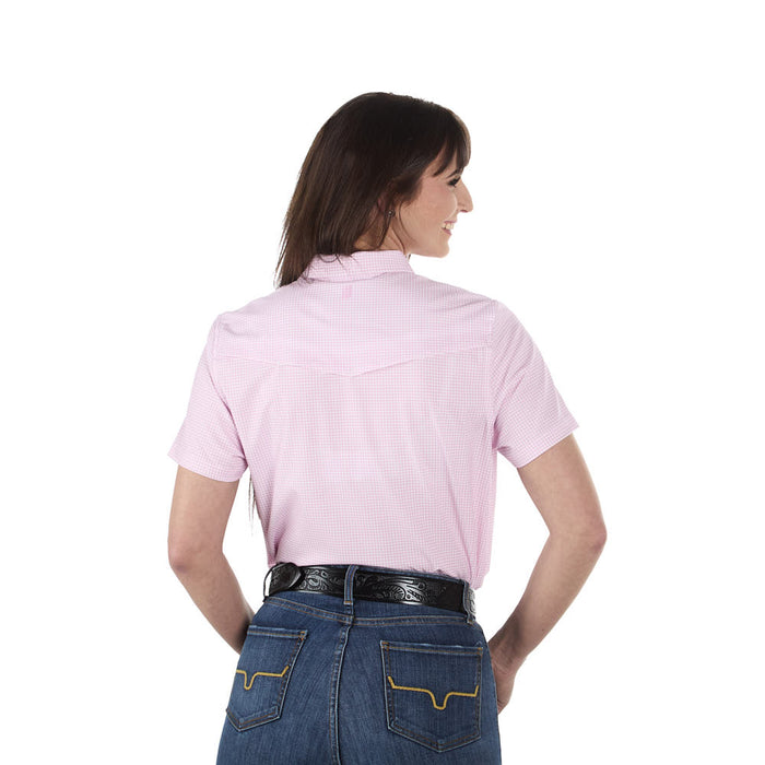 Sand Hill Ranch Women's Pink Gingham Short Sleeve Button Shirt