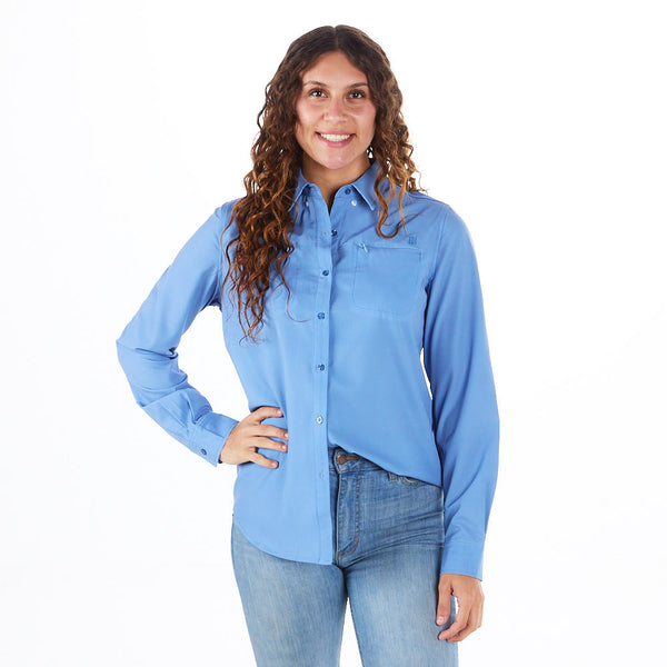 Sand Hill Ranch Women's Dusty Blue Long Sleeve Button Shirt