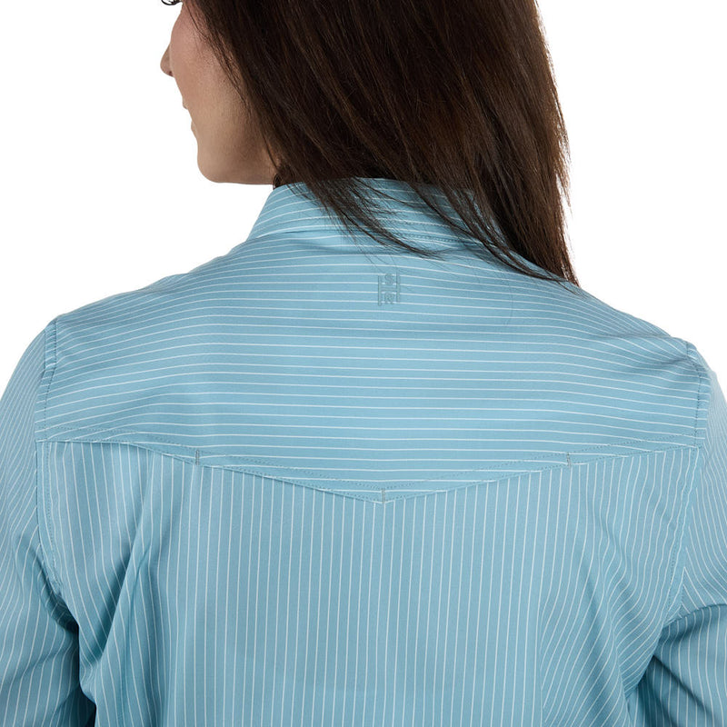 Sand Hill Ranch Women's Seafoam Tencel Stripe Long Sleeve Shirt
