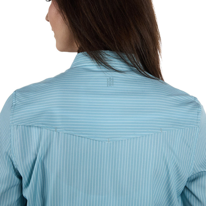 Sand Hill Ranch Women's Seafoam Tencel Stripe Long Sleeve Shirt