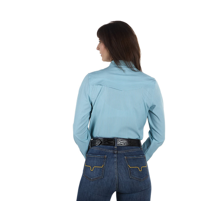 Sand Hill Ranch Women's Seafoam Tencel Stripe Long Sleeve Shirt