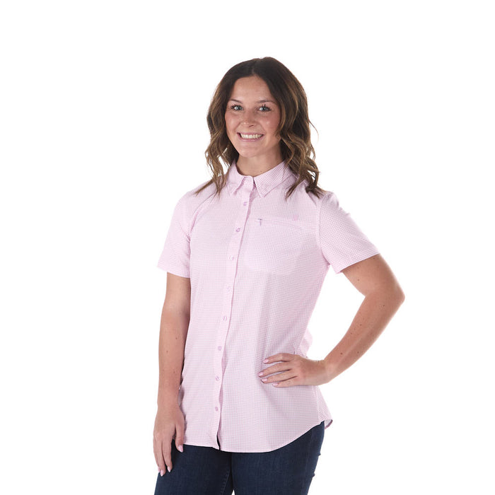 Sand Hill Ranch Women's Lavender Gingham Short Sleeve Shirt