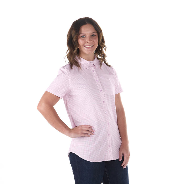 Sand Hill Ranch Women's Lavender Gingham Short Sleeve Shirt