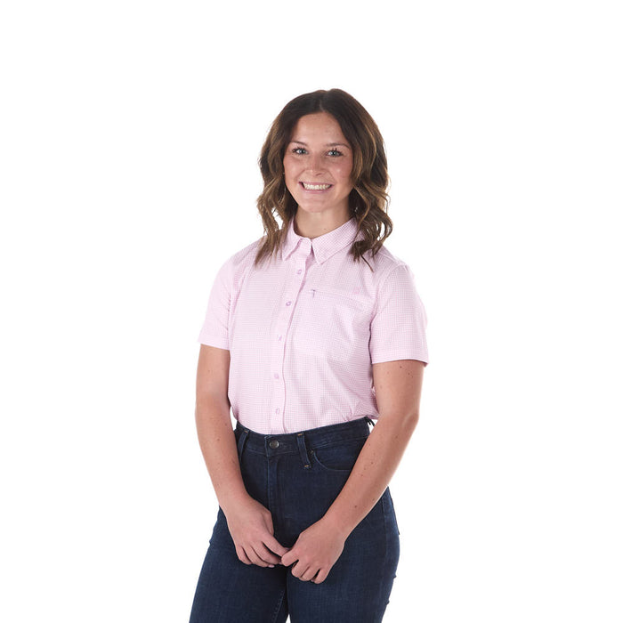 Sand Hill Ranch Women's Lavender Gingham Short Sleeve Shirt