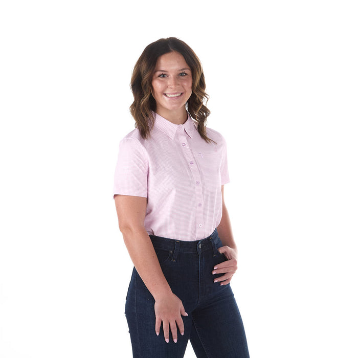 Sand Hill Ranch Women's Lavender Gingham Short Sleeve Shirt