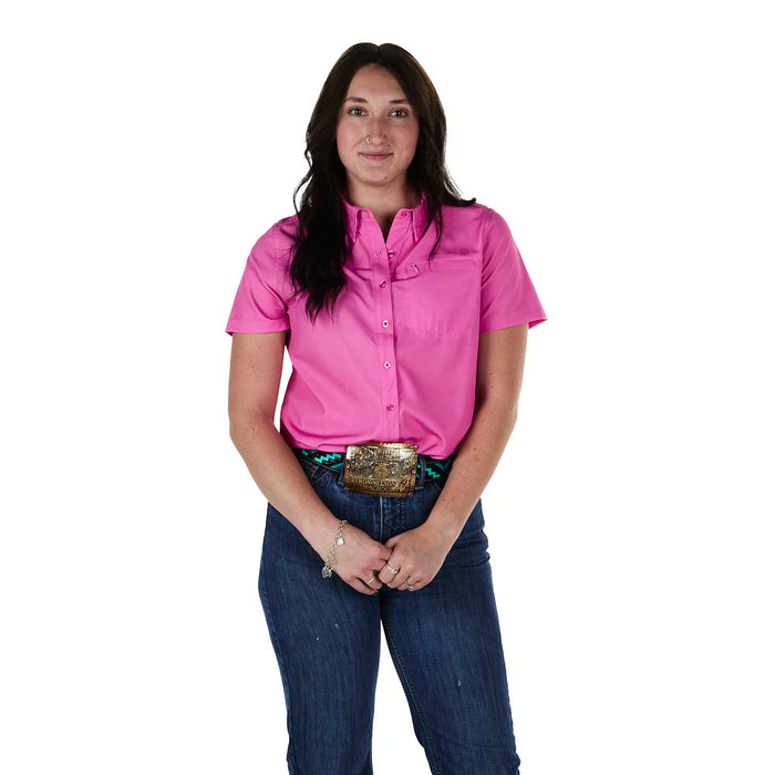 Sand Hill Ranch Women's Bright Purple Short Sleeve Button Shirt