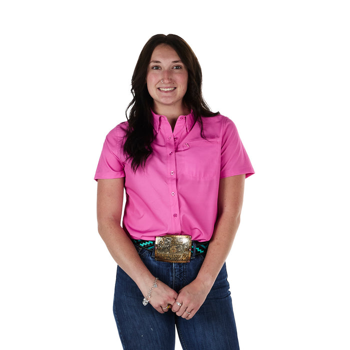 Sand Hill Ranch Women's Bright Purple Short Sleeve Button Shirt
