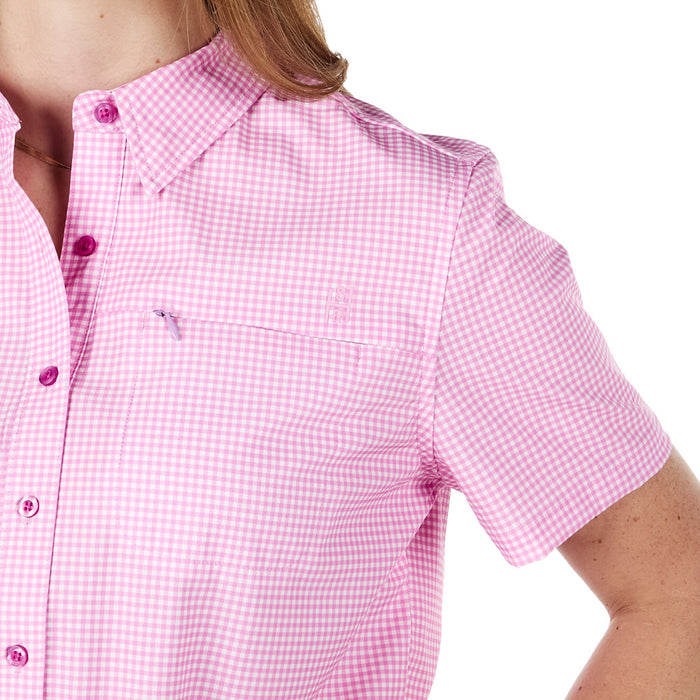 Sand Hill Ranch Women's Purple Gingham Short Sleeve Shirt