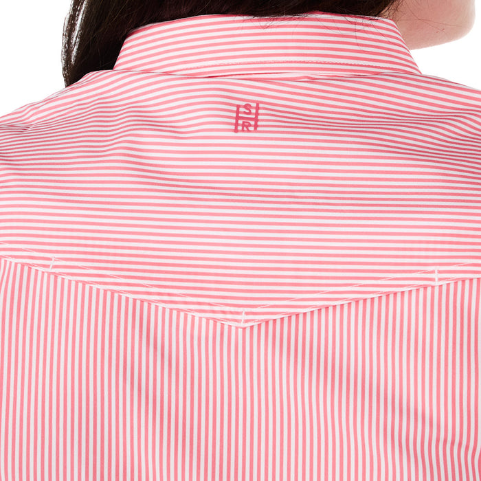 Sand Hill Ranch Women's Coral Stripe Short Sleeve Button Shirt