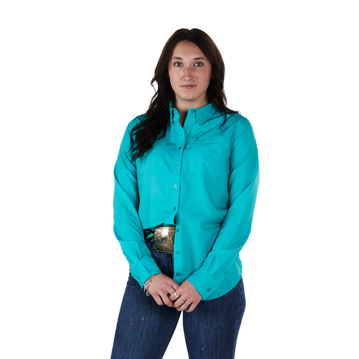 Sand Hill Ranch Women's Teal Long Sleeve Button Shirt