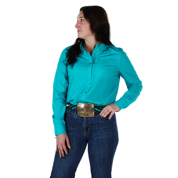 Sand Hill Ranch Women's Teal Long Sleeve Button Shirt