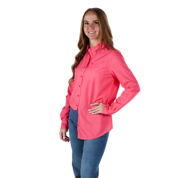 Sand Hill Ranch Women's Coral Long Sleeve Button Shirt