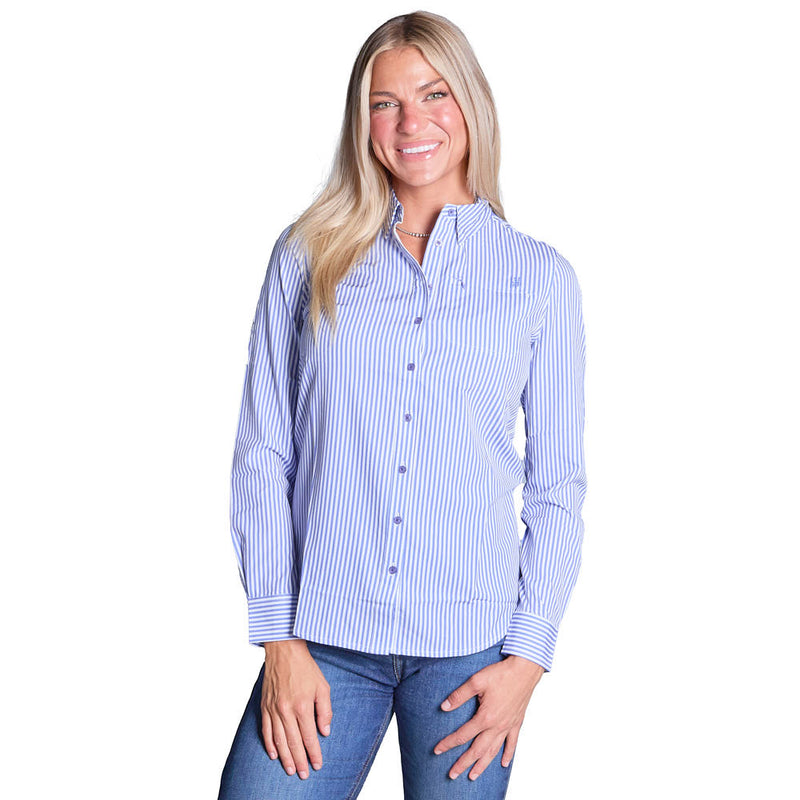 Brandcowboy Women's Lavender Blue Striped Shirt